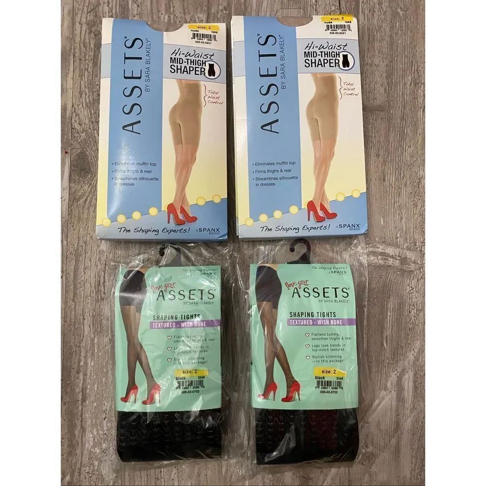 Assets by Sara Blakely Shaper & Shaping Tights Set of 4 Women’s Sz 2